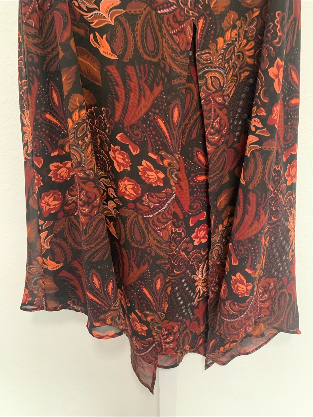 Y2K Coldwater Creek Paisley Floral Midi Skirt in Black and Red - Picture 3 of 7